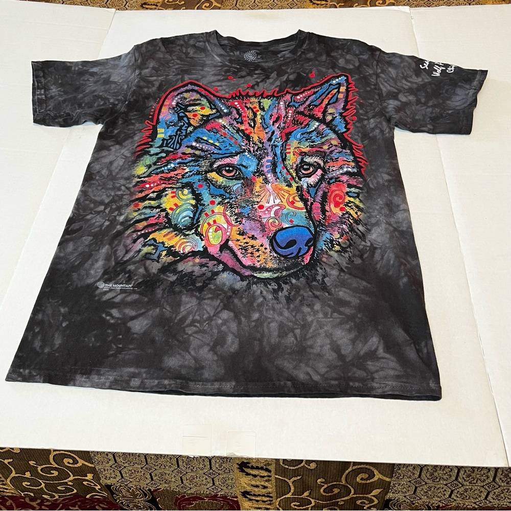 The Mountain Seacrest Wolf Preserve Chipley Florida Mens‎ Medium Grey Gray Shirt
